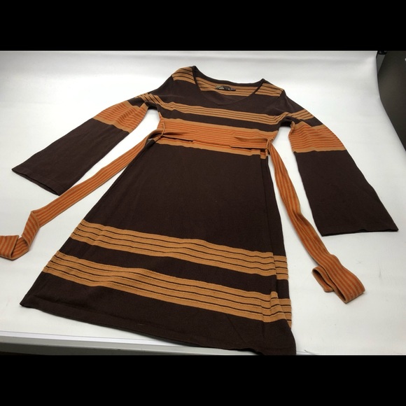 Prana Dresses & Skirts - Prana - Brown Striped Sweater Dress Size Small